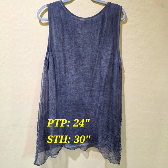 Soft Surroundings Silver Gray Sequin Floral Layered Dressy Tunic Top Shirt SZ LG - Picture 8 of 10